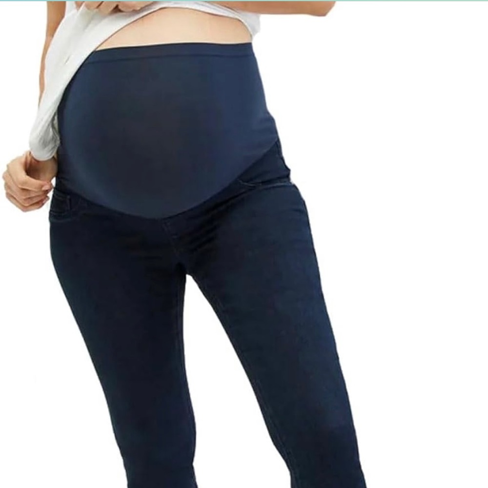 Women's Super Stretch Maternity Skinny Jeans Indigo Blue 1X